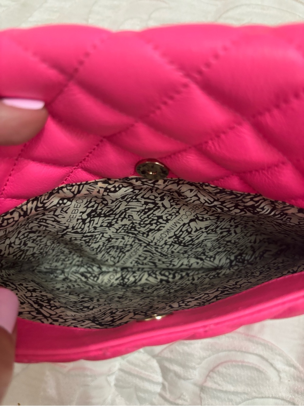 EUC Rebecca Minkoff Limited Edition Quilted Affair Bag in Neon Pink (Large Size) - Picture 14 of 14